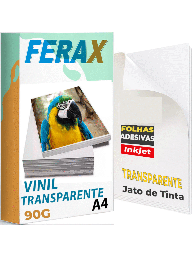 Vinil transparente A4 Ferax para impressora jato de tinta