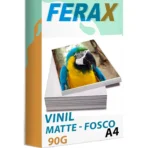 Vinil adesivo branco fosco Ferax A4 para impressora jato de tinta