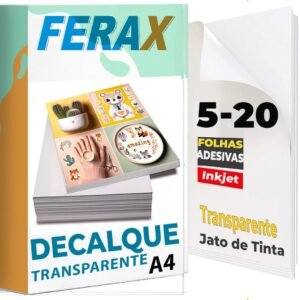 Papel decalque transparente A4 Ferax para impressora jato de tinta