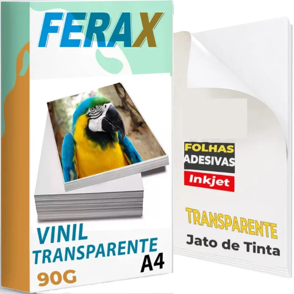 vinil adesivo transparente a4 ferax 90g