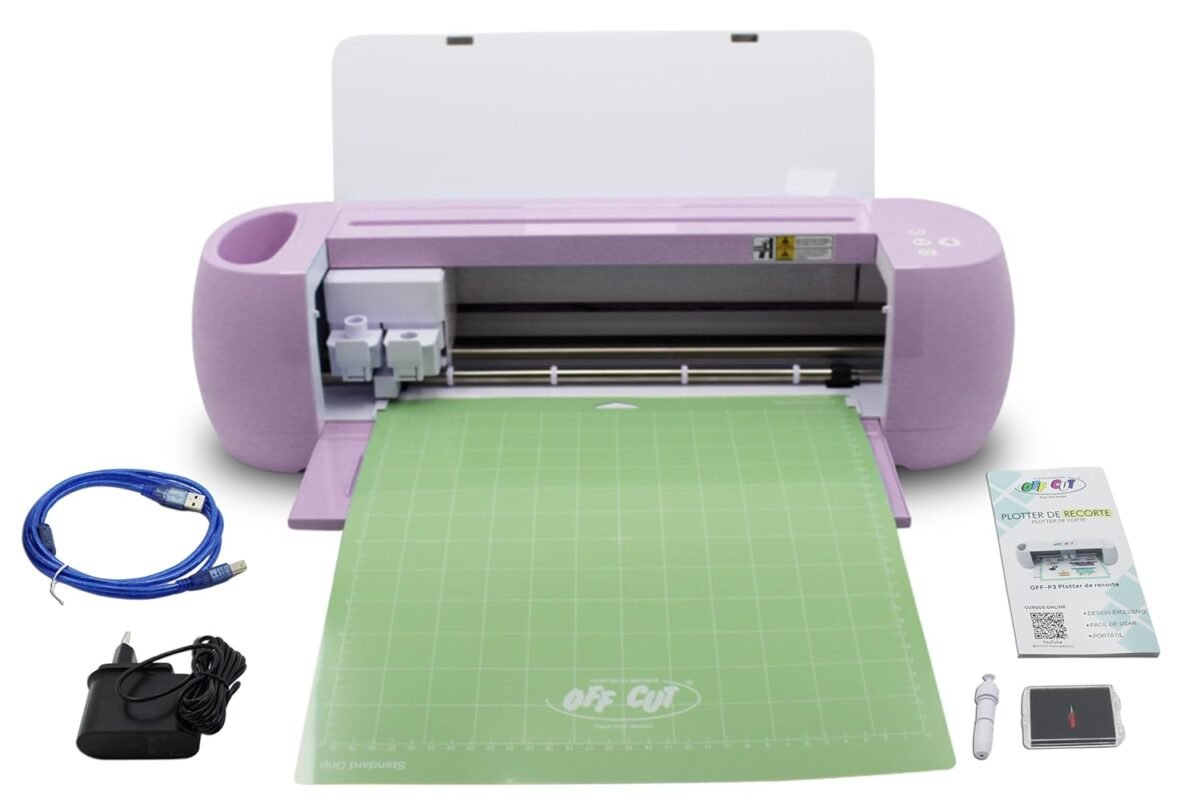 OFF CUT OFF-P3 Rosa – Máquina de Recorte com Bluetooth, Bivolt, Compatível com iOS, Android e Windows. Ideal para Artesanato e DIY. Corta Papel, Vinil, EVA e Mais, 10593.