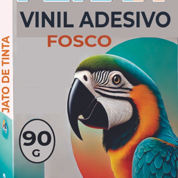 Vinil adesivo fosco Ferax A4 para impressora jato de tinta, pacote com 100 folhas, ideal para rótulos, etiquetas e personalizados.