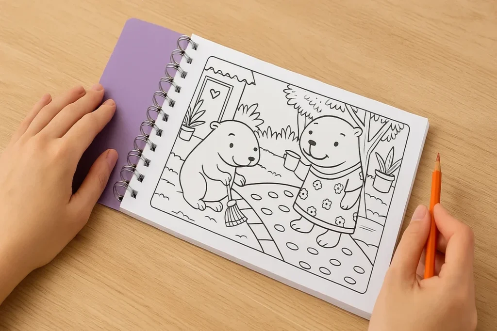 Livro de colorir da capivara com capa roxa e desenho fofo, tendência criativa que conquistou o Brasil – Ferax