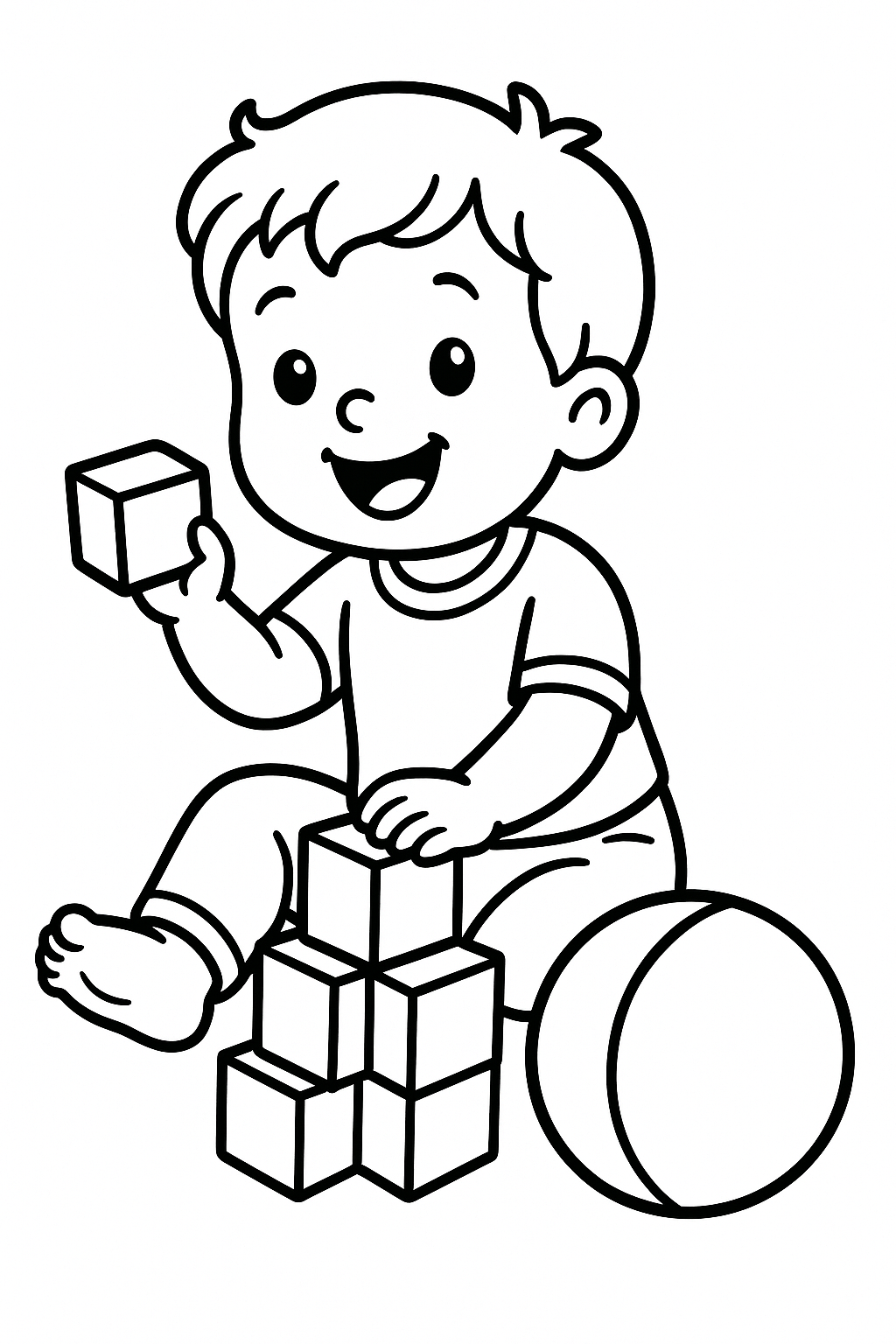 Desenho de criança brincando para colorir